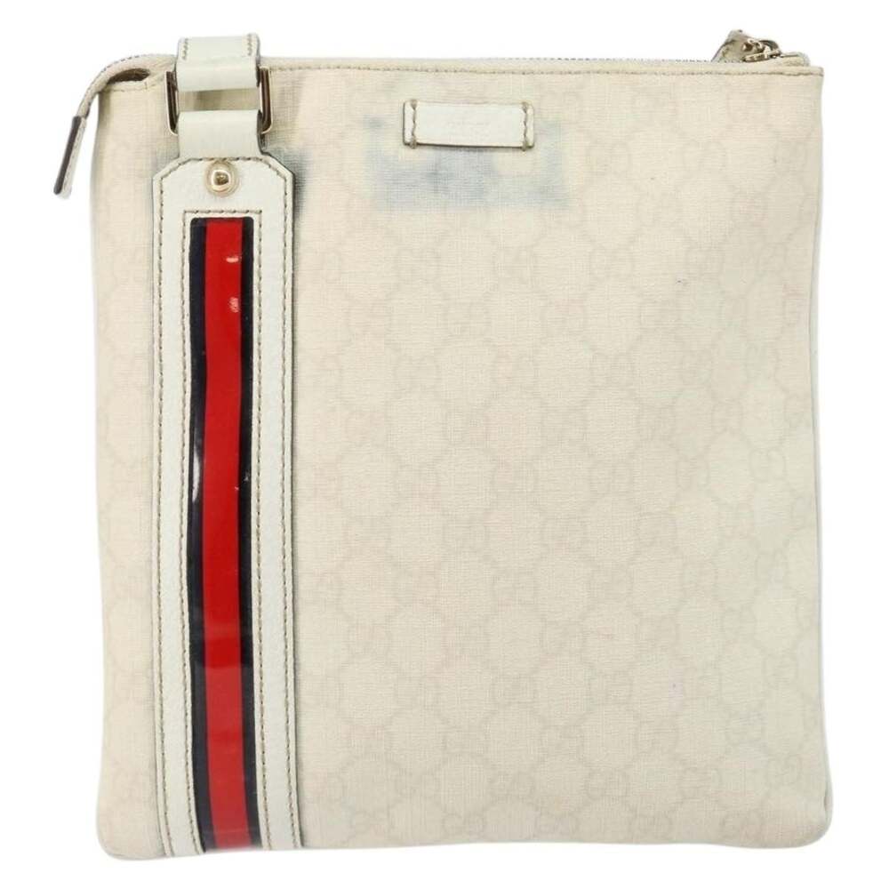 Gucci GG Canvas Web Shoulder Bag White